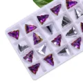 15mm Weihnachtsbaum Kristall Glas Anhänger DIY Schmuck Zubehör für Ohrringe und Ketten - 15 mm 12 Stk./Packung / 06 Lila Flamme