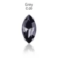 Grey Marquise Glass Crystal Rhinestone Claw Drill DIY Garment Accessory Part C-20 - 7*15mm 20 pcs/pack / Gray