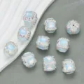 Iriserende vierkante strass kralen kleurrijke kristallen voor diy sieraden maken - 4 Stuks/Verpakking (19mm) / Blauw Vierkant