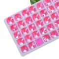 Strass in cristallo rosa neon da cucire a doppio foro diamanti in vetro rotondi per fai da te - 16 rosso rosa mocha