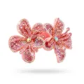 Pink rhinestone double flower shoe charm DIY accessory, sparkling crystal shoe decoration for women. - Light Pink
