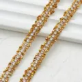 Bande de strass en cristal dore thermocollante pour accessoires de vetements 0.9cm - 0,9 cm / 1 yard / 90 cm de long / Jaune Or