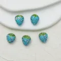 Perline di fragola in strass blu verde per accessori di bigiotteria diy set - 12mm / Blu Smeraldo