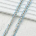 Bande de strass thermocollante double face de 0,9 cm de large pour accessoire de vêtement - 0,9 cm / 1 yard / 90 cm de long / 02 Bleu lac
