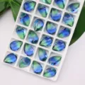 Strass a goccia con sfumatura 13x18mm fondo a punta gemme in vetro di cristallo per gioielli. - Confezione da 10 Pezzi / 02