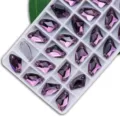 Purple axe shaped double hole sew on glass rhinestones flatback crystals DIY dress accessories - 5*10mm (72 pcs/pack) / Medium Purple