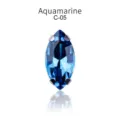 Marquise blue crystal rhinestone glass claw drill for DIY clothing accessories decor - 7*15mm 20 pcs/pack / Lake Blue