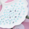 Strass in vetro a forma di rombo azzurro per nail art accessori fai da te, cristalli. - 10*6 mm 100 pz/confezione / Blu lago