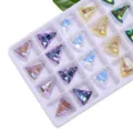 15mm Kristall Weihnachtsbaum Anhänger Glas Charms für DIY Nagelkunst Schmuckherstellung Bunt - 15 mm 12 Stk./Packung / Zufällige Gemischte Farben