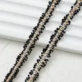 Ruban de Strass Thermocollant 0.9cm Cristal Noir et Or pour Accessoires de Vetement - 0,9 cm / 1 yard / 90 cm de long / Noir (11)
