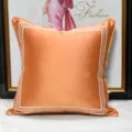 Federa per cuscino arancione con ricamo geometrico per divano da soggiorno camera moderna. - 45x45cm [Piccola Federa per Cuscino Solo] / Finitura satinata cornice bianca - stile ricamato