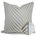 Fodera per cuscino grigia in stile nordico, motivo chevron ed eleganti bordi rifiniti. - 40x60cm (Grande Cuscino Lombare con Imbottitura in Cotone PP) / Grigio Stile Profilo AB