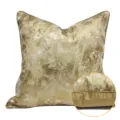 Housse de coussin décorative abstraite couleur or champagne de luxe moderne pour canapé - 40x60cm Grand Coussin Lombaire avec Noyau en Coton PP / Style AB doré avec passepoil