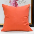 Effen zachte suède kussenhoes voor de woonkamer bank kussenovertrek stijlvol decor. - 45x45 cm (Alleen kleine kussenhoes) / Oranjerood
