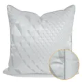 Cojín decorativo gris con diseño geométrico para sofá cama decoración moderna hogar - 40x60cm Cojín Lumbar Grande con Núcleo de Algodón PP / Gris reversible con ribete