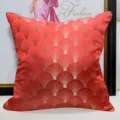Fodera per cuscino rossa con motivo a ventaglio, elegante federa decorativa per divano. - 30x50cm (Piccola Federa per Cuscino Lombare Solo) / Rosso reversibile senza bordino