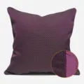Purple textured square cushion cover with fabric detail inset, modern minimalist throw pillow. - 30x50cm (Small Lumbar Pillow Cover Only) / Purple AB Style With Piping