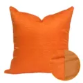Orange square throw pillow with detailed fabric zoom, modern minimalist cushion cover. - 30x50cm (Small Lumbar Pillow Cover Only) / Orange AB Style (No Piping)