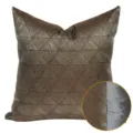 Moderne geometrische Kissenhülle quadratisch bronzefarbene Metallstruktur Kissenbezug - 30x50 cm Lendenkissenbezug, nur Hülle / Kaffeebraune AB-Variante ohne Paspelierung