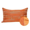 Fodera per cuscino lombare astratta arancione con dettaglio di tessuto per divano - 40x60cm (Con imbottitura in cotone PP) / Arancione (Cuscino Lombare senza Profilo)