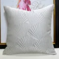 Federa per cuscino decorativa con motivo a ventaglio geometrico grigio moderno - 30x50cm (Piccola Federa per Cuscino Lombare Solo) / Grigio Stile Senza Profilo AB