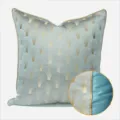 Housse de coussin décorative motif éventail géométrique bleu moderne pour canapé salon - Bleu Clair Géométrique AB Avec Passepoil - Petite Housse de Coussin Lombaire Seulement / Bleu Clair