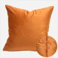 Solid orange velvet throw pillow cover with fine piping detail, cozy home decor cushion case. - 30x50cm (Small Lumbar Pillow Cover Only) / Orange Double-Sided with Piping