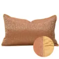 Moderno cuscino rettangolare decorativo con tessuto texturizzato e bordi rifiniti. - 30x50cm Solo Fodera per Cuscino / Arancione Con Piping
