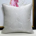 Elegante moderna fodera per cuscino da divano con motivo geometrico a ventaglio. - 30x50cm (Piccola Federa per Cuscino Lombare Solo) / Grigio Stile Profilo AB