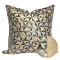 Moderner schwarz-goldener Kissenbezug mit geometrischem Muster, luxuriöser Sofakissenbezug. - 30x50 cm Lendenkissenbezug, nur Hülle / Schwarz-goldener AB-Stil ohne Paspelierung