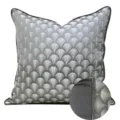 Silver grey geometric fan pattern throw pillow cover decorative cushion cover for sofa bed - Reversible Gray With Piping