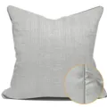 Grey throw pillow cover square high precision fabric cushion case with piping detail - 30x50cm (Small Lumbar Pillow Cover Only) / Off-White AB with Piping