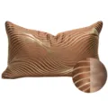 Fodera per cuscino marrone con motivo geometrico dorato, moderno cuscino da divano. - 40x60cm (Grande Cuscino Lombare con Imbottitura in Cotone PP) / Caffè AB senza bordino, trama casuale