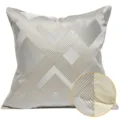 Fodera per cuscino geometrica beige moderna per divano da salotto e letto da camera. - 30x50cm (Piccola Federa per Cuscino Lombare Solo) / Stile AB Beige (Senza Bordo)