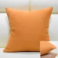 Cojín decorativo naranja liso funda de cojín suave para sofá sala de estar dormitorio hogar - Estilo de doble cara naranja
