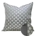 Silver grey geometric fan pattern throw pillow cover, modern minimalist sofa cushion. - Reversible Gray Without Piping