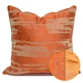 Funda de cojín decorativa geométrica abstracta naranja con detalle de textura de tela. - Modelo AB abstracto naranja con ribete