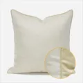 Fodera per cuscino geometrico di lusso oro chiaro federa decorativa per divano - 40x60cm (Grande Cuscino Lombare con Imbottitura in Cotone PP) / Bianco Sporco AB Con Profilo