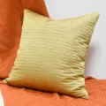 Gold square throw pillow with jacquard texture, perfect for sofa and hotel decor main view. - 30x50cm Pillow Cover Only / Yellow