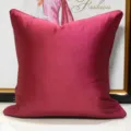 Rose red square cushion pillow cover modern minimalist living room comfortable soft throw pillow - 30x50cm (Small Lumbar Pillow Cover Only) / Burgundy Double-Sided With Piping Style