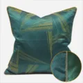 Fodera per cuscino geometrica verde cuscino decorativo moderno per divano soggiorno - Stile AB a linee verdi con bordino