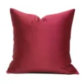 Solid color square throw pillow cover dark pink cushion case soft home decor living room - 30x50cm (Small Lumbar Pillow Cover Only) / Burgundy Double-Sided Without Piping Style