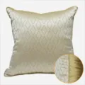 Modern beige geometric pattern square sofa pillow cover for living room bedroom home decor - Khaki Diamond Pattern Reversible Pillowcase with Piping