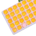 Strass rotondi in vetro neon fluorescente da cucire con due fori per accessori gioielli fai da te. - 05 Giallo arancio fluorescente