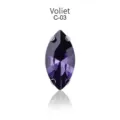Marquise purple crystal claw rhinestone glass sew-on stone C-03 for DIY garment accessories. - 7*15mm 20 pcs/pack / Violet