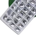 Clear glass sew-on rhinestones, axe shape crystal stones with dual holes for DIY wedding dress. - 01 White