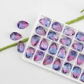 Strass a goccia 13x18mm sfumati, diamanti in cristallo rosa blu per decorazione arte - Confezione da 10 Pezzi / 16