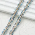 Galon strass bleu 0.9cm chaîne griffes cristal thermocollant pour vêtements DIY - 0,9 cm / 1 yard / 90 cm de long / 10 bleu lac argenté