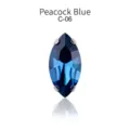 Marquise crystal rhinestone Peacock Blue glass sew-on stone DIY garment accessories part - 7*15mm 20 pcs/pack / Peacock Blue