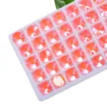 Strass rotondi in vetro neon fluo da cucire con doppi fori per accessori fai da te - 15 rosso arancio mocha